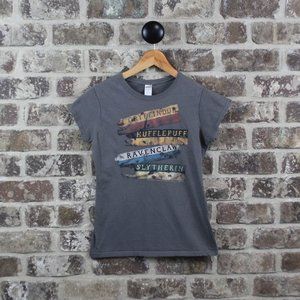 Harry Potter Hogwarts Houses Gray Shortsleeve T-shirt Womens S